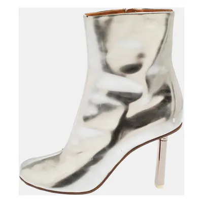 Vetements Silver Leather Ankle Boots Size