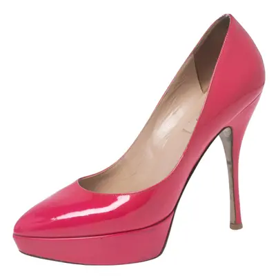 Valentino Pink Patent Leather Platform Pumps Size 37.5