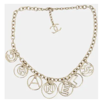 Chanel Gold Logo Chain Necklace