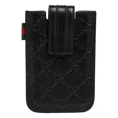 Gucci Black Guccissima Leather Leather iPhone Case