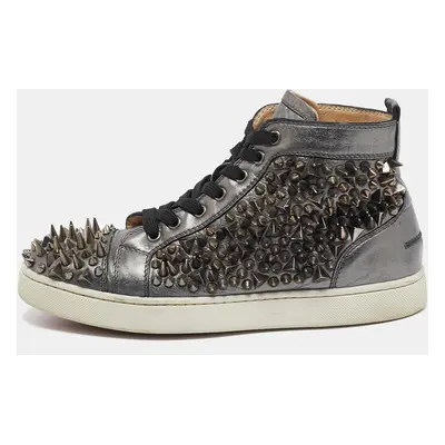 Christian Louboutin Metallic Leather Pik Pik Pik High Top Sneakers Size