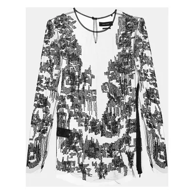 Isabel Marant Black Sequin Mesh and Silk Top TO