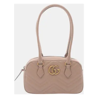 Gucci Pink Leather GG Marmont Small Bag