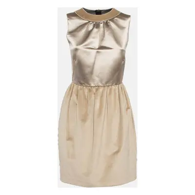 D&G Gold Satin and Velvet Sleeveless Mini Dress