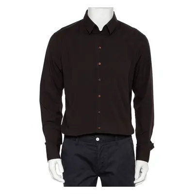 Dolce & Gabbana Brown Cotton Button Front Shirt