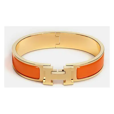 Hermes Orange Fruite Enamel Clic H Bracelet Size PM