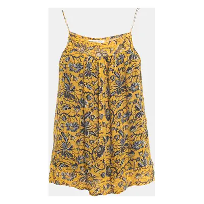 Isabel Marant Etoile Yellow Floral Printed Sleeveless Top