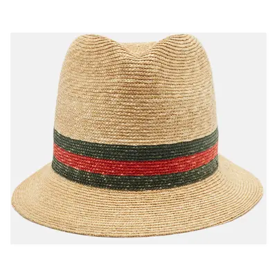 Gucci Brown Printed Straw Hat