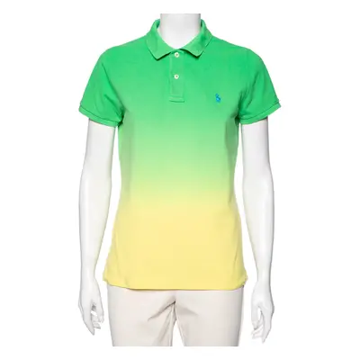 Ralph Lauren Green Ombre Cotton Pique Skinny Fit Polo T-Shirt