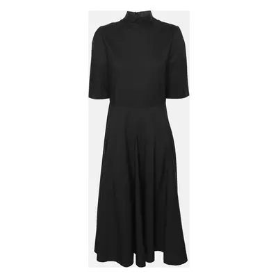 Prada Black Nylon Half Sleeve Midi Dress