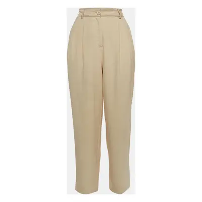 See by Chloe Beige Crepe Stitch Detail Tapered Trousers