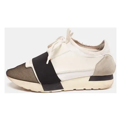 Balenciaga Tricolor Leather And Mesh Race Runner Sneakers Size