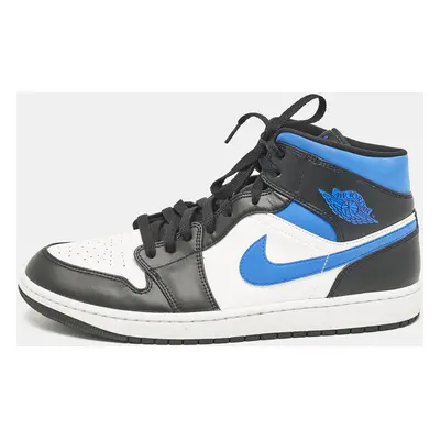 Air Jordans White/Black Leather Jordan Mid Racer Blue Sneakers Size 47.5