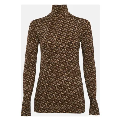 Burberry London Brown Bridle IP Pattern Jersey Top