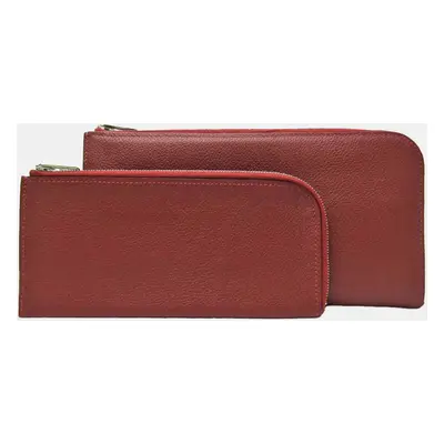 Hermes Rouge H Leather Remix Voyage Wallet