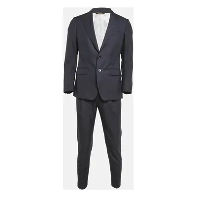 Dolce & Gabbana Navy Blue Wool Sartoria Pants Suit