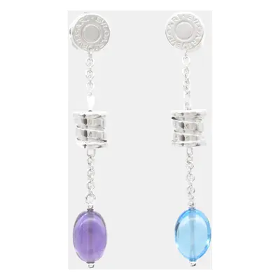 Bvlgari B-zero1 18k White Gold Earrings Purple Metal