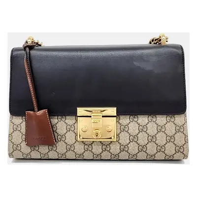 Gucci Beige Padlock Supreme Shoulder Bag