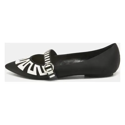 Louis Vuitton Black Satin Buckle Ballet Flats Size