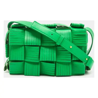 Bottega Veneta Green Leather Cassette Fringe Shoulder Bag