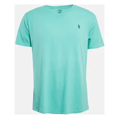 Polo Ralph Lauren Mint Green Jersey V-Neck Custom Slim Fit T-Shirt