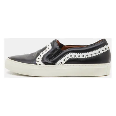 Givenchy Black/White Leather Slip On Sneakers Size