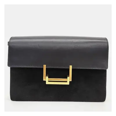 Saint Laurent Black Suede&Leather Lulu Medium Handbag