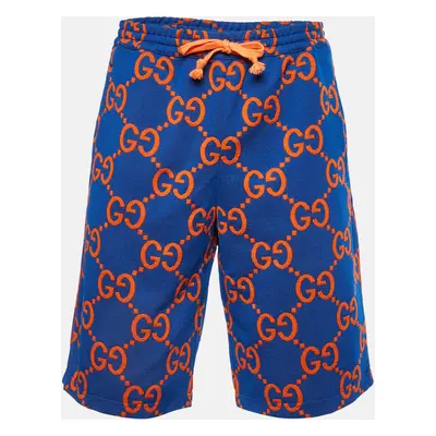 Gucci Blue Monogram Jacquard Jersey Shorts