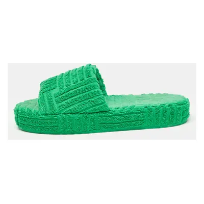 Bottega Veneta Green Cotton Fabric Resort Sponge Slides Size