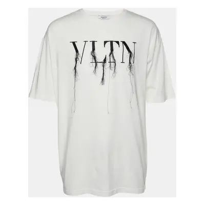 Valentino White Cotton VLTN Logo T-Shirt