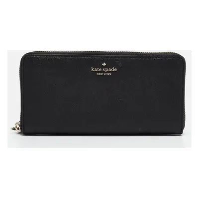 Kate Spade Black Glitter Leather New York Joeley Zip Continental Wallet