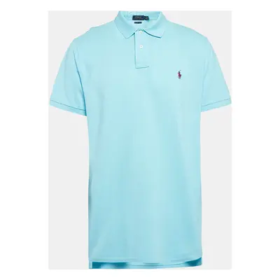 Polo Ralph Lauren Blue Pique Cotton Custom Slim Fit T-Shirt