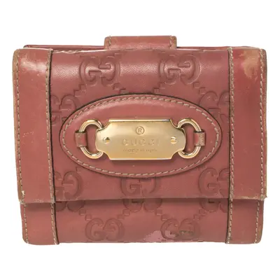 Gucci Pink Guccissima Leather French Wallet