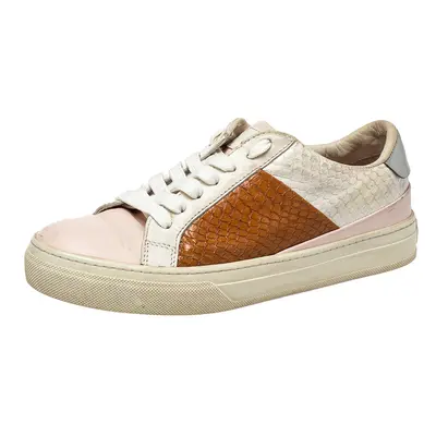 Tod's Multicolor Python And Leather Lace Up Sneakers Size