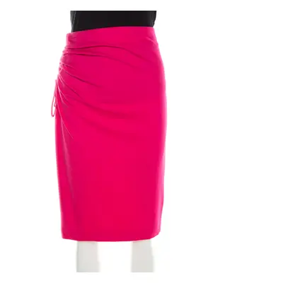 Escada Blossom Pink Jersey Ruched Side Detail Skirt