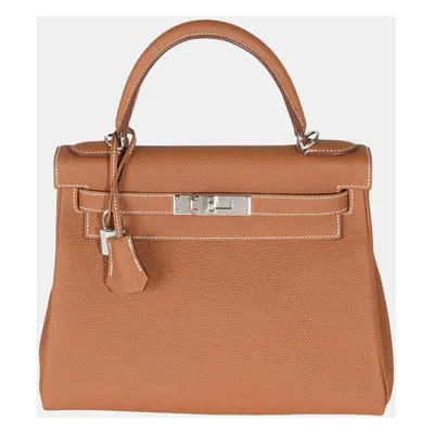 Hermes Gold Togo Retourne Kelly PHW Bag