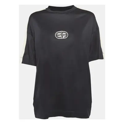 Emporio Armani Black Lyocell Blend Crewneck T-Shirt