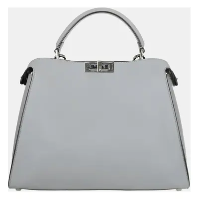 Fendi Light Blue Leather New Large Peekaboo Bag