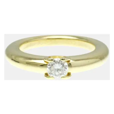 Cartier 18K Yellow Gold and Diamond C De Cartier Solitaire Ring EU