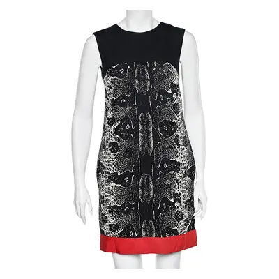 Giambattista Valli Black Printed Wool & Silk Paneled Shift Dress