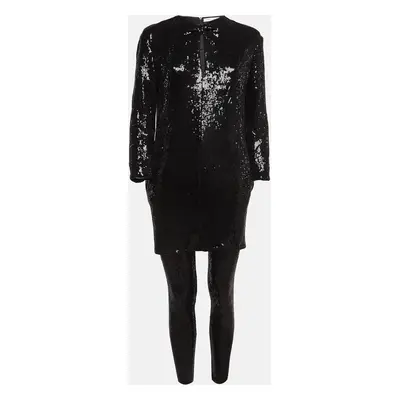 Pierre Balmain Black Sequin Blouse and Pants Set