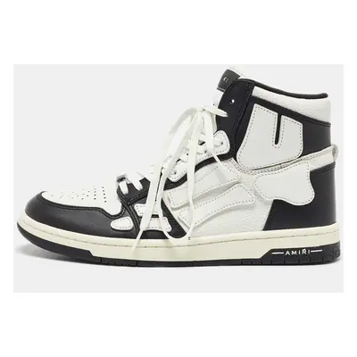 Amiri White/Black Leather Skel High Top Sneakers Size