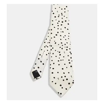 Dolce & Gabbana White Dot Printed Silk Satin Tie