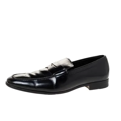 Tod's Black Leather Penny Slip On Loafers Size