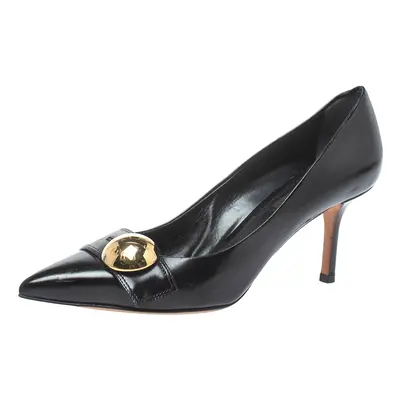 Louis Vuitton Black Leather Pointed Toe Pumps Size 36.5