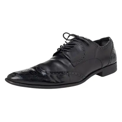 Dolce & Gabbana Black Brogue Leather Lace Up Derby Size