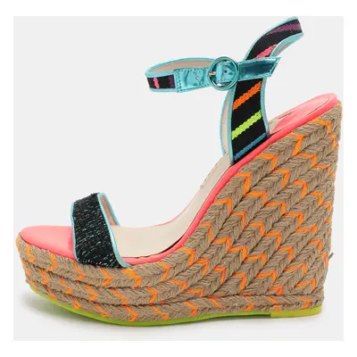 Sophia Webster Multicolor Fabric and Leather Lucita Espadrille Sandals Size