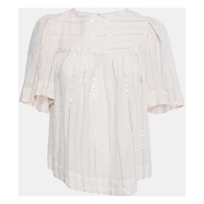 Isabel Marant Etoile Light Pink Lurex Striped Cotton Blouse