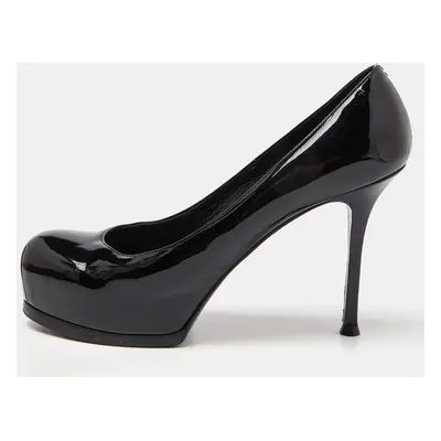 Yves Saint Laurent Black Patent Leather Tribtoo Platform Pumps Size 40.5