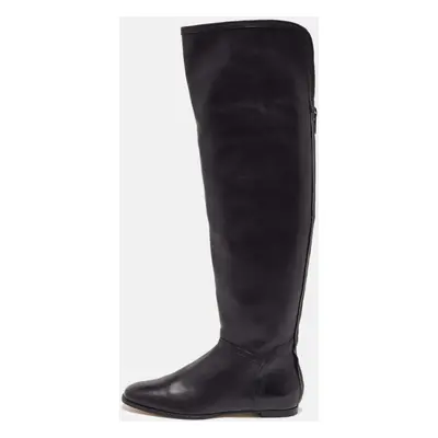 Jimmy Choo Black Leather Knee Length Boots Size